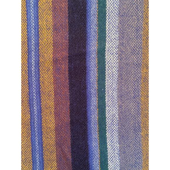 VTG Millars made in Ireland 100% Virgin Wool Striped Throw Blanket 83”x65” - Picture 4 of 8